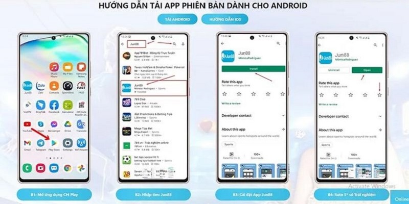 Hướng dẫn tải app JUN88 cho android